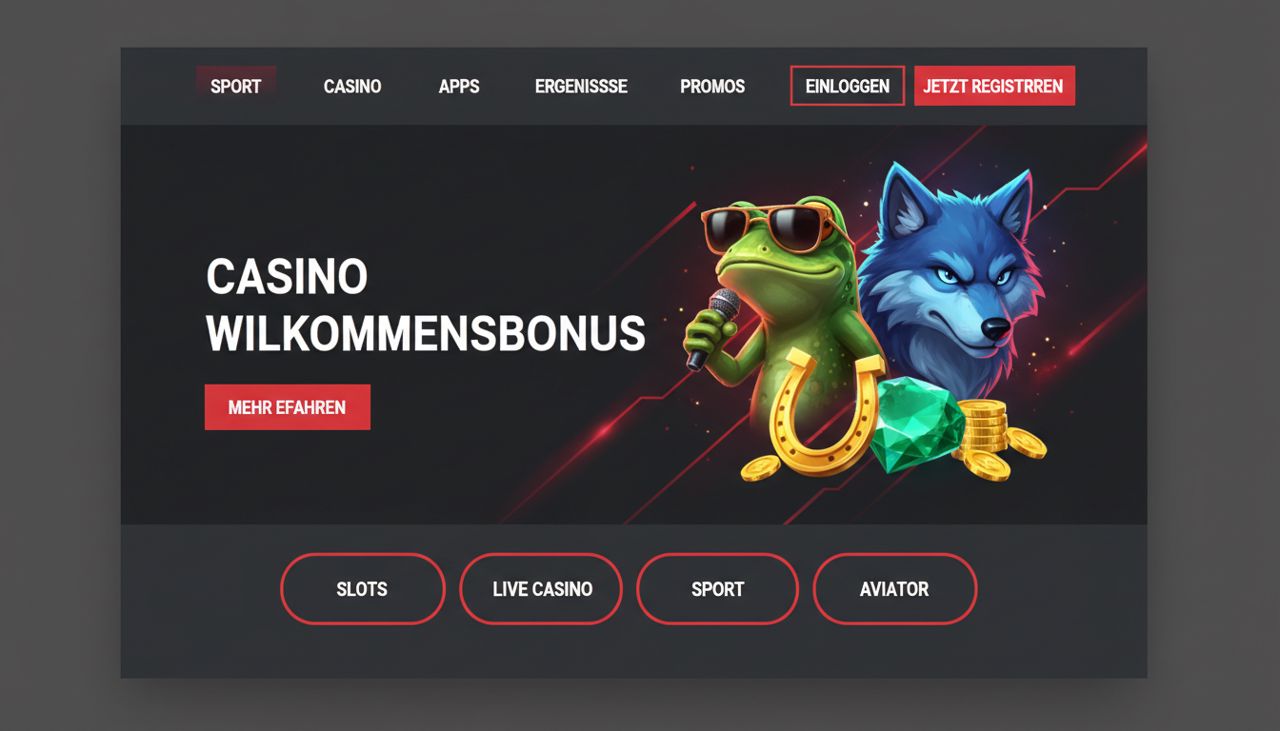 Startseite von Fonbet mit Casino- und Sportwettenbereich