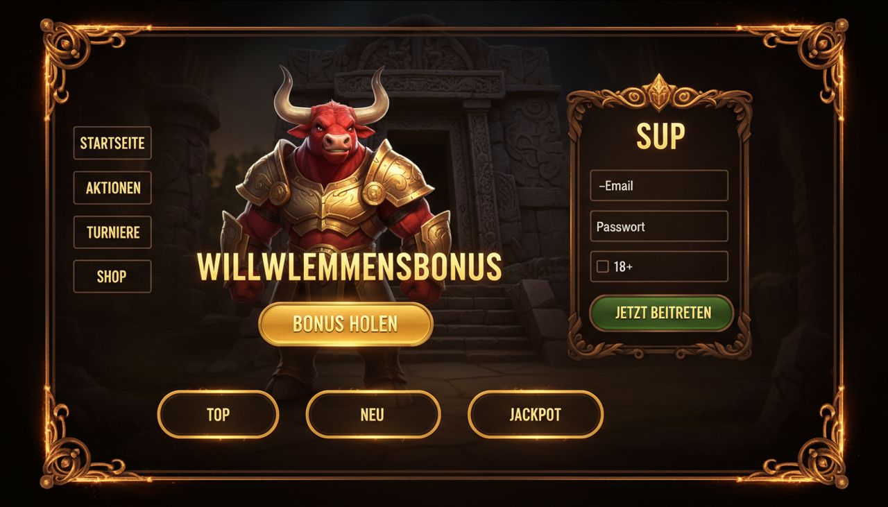 Startseite von Mino Casino mit Spielekategorien und Bonusbereich